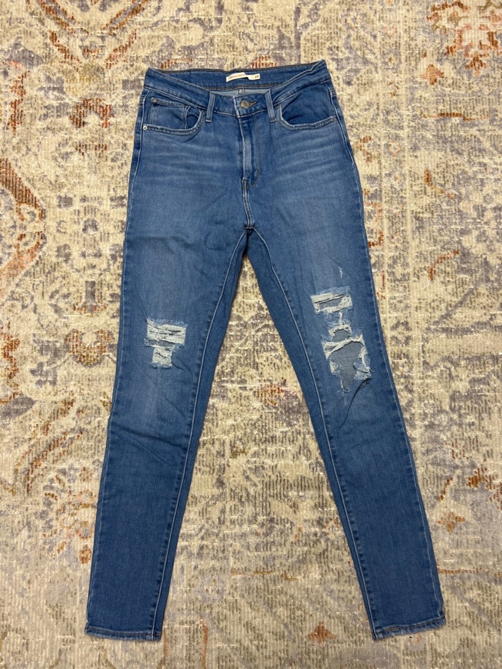 Levi's Women's Skinny Distressed Blue Jeans